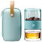 ZENS Modern Small Travel Tritan Tea Infuser Teapot, Smart One Touch Tea Maker for Loose Leaf Tea Steeper, Solo Simple Gong Fu Tea Strainers with Insulated Tea Cup for Hot Tea Diffuser, Tea Gifts