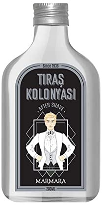 Marmara BARBER Eau de Cologne Herren 200ml im Glas Flacon After Shave Men Duftwasser Rasierwasser Männer, Erfrischt kühlt Duft Herren,Desinfizierend, Kolonya Traditionell Klassich Herb (Since 1938)