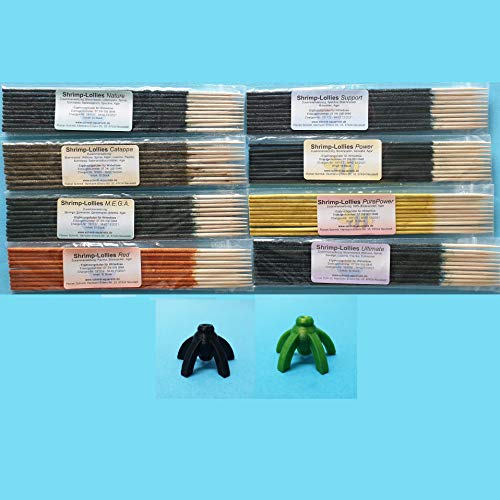Schmitt Aquaristik Shrimp-Lollies Komplett-Set + 2 Halter (8x10 Stück = 80 Stück)