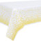 2 Stück Weiß und Gold Party Tischdecke für Rechteck Tisch, Gold Dot Confetti Geburtstag Tischdecke für Braut Shower, Jahrestag, Verlobung, Hochzeit, Einweihungsparty, Weihnachten137 cm x 274 cm