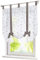 Goldion Raffrollo mit Stickerei Band Raffgardinen Voile Transparent Schlaufen Vorhang (Grau, BxH 140x140cm)