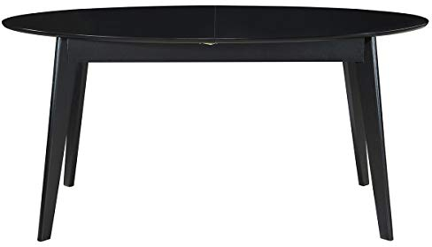 Miliboo Table Extensible rallonges intégrées Ovale en Bois Noir L160-200 cm MARIK
