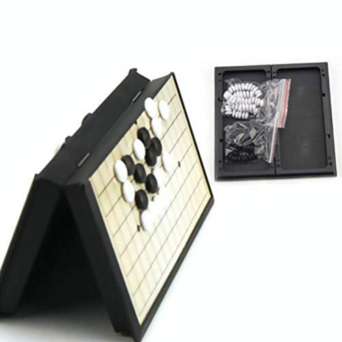 STOBOK Go Game Board Set Magnetic Black & White Chess Foldable Magnetic Board Travel Foldable Board Game Set for All Ages