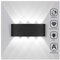 LED Wandleuchte Aussen 8W Wandleuchte Innen Außenleuchte Wasserdicht IP65 Außenlampe Modern Up Down Aluminium LED Außenwandleuchte Innen & Außen Kaltweiss Wandlampe Innen Wohnzimmer -Schwarz