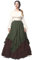 Fiamll Renaissance Kleid Damen Mittelalter Kleid Mittelalter Kleidung Damen Kostüme Fasching Kleid Set Grün+ Braun XL(Top und Rock)