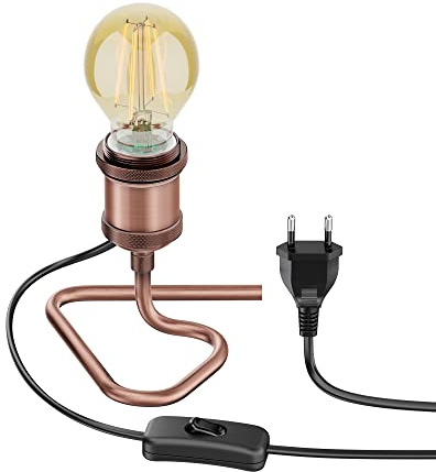 ledscom.de Tischlampe RETRA, Schalter, bronze + LED Lampe 778lm warmweiß