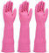 Rubber dishwashing gloves 3 Pairs for kitchen,Cleaning washing dish gloves long for household reuseable durable.(Medium,Pink)