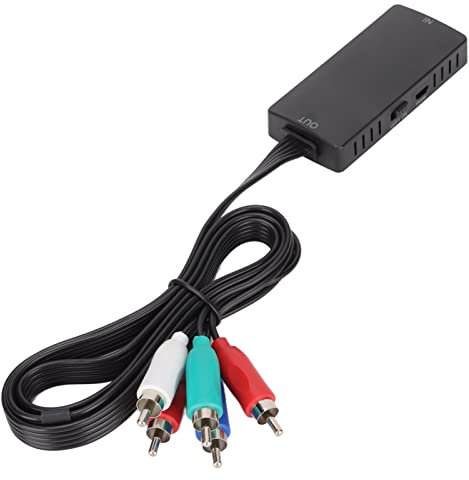 Annadue Conversor de HDMI a Componente, 1080P HDMI a YPbPr con Soporte de Interruptor de Resolución OSD, HDMI 1.3 a Macho YPbPr RGB Y R/L para DVD, para STB, para para PC, Etc.