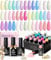 beetles Gel Polish Nail Kit 20 Colors Soak Off Gel Polish with Base Coat Glossy & Matte Top Coat Pink Blue Green Neutral Gel Nail Design Valentine's Day Gift for Women Girls