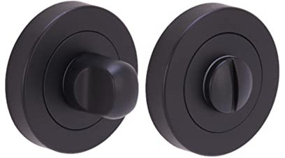 Hunta HANDLEZONE® Bathroom Toilet Door Thumbturn and Release Set - Black Matt