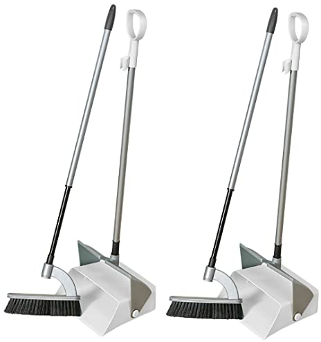 Novaliv Lot de 2 balayettes Combi - Design ergonomique - Avec pelle et pelle à poussière avec long manche