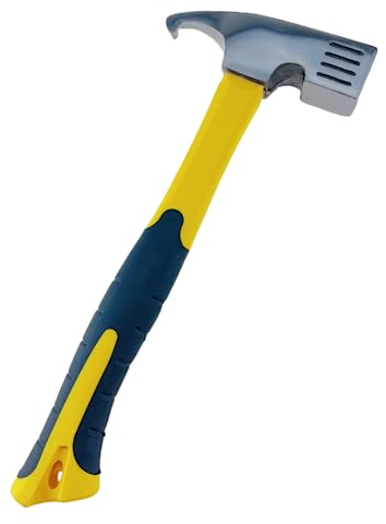 MEETOZ Multifunction Camping Mallet Hammer for Tent Pegs, Multifunction Outdoor Tent Stake Peg Mallet, Carbon Steel Head Puller with Four Corners, Camping Hammer (Yellow Black)