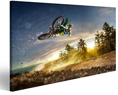 islandburner Prime Bild auf Leinwand Dirt Bike Motocross Rider Wandbild Leinwandbild Poster