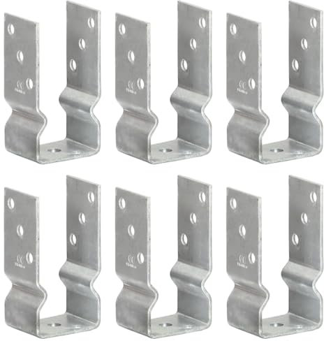 Homgoday Zaunpfosten 6 Stück Silber 7 x 6 x 15 cm Zink Hängemöbel Möbel für Haus Innen Außen Wohnzimmer Schlafzimmer