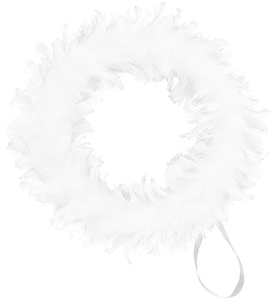 IMIKEYA 1stück Weißer Federkranz Hochzeits Und Weihnachtsdekoration Hängend Für Tür Party Festival Leicht Langlebig Vielseitig Einsetzbar Natürlicher Charme Für Jeden Anlass