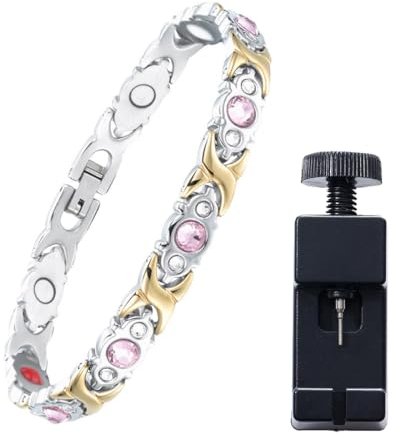 TQPUWT Magnetarmband verstellbares Armband Magnetarmband für Verschluss Armband Gesundheit Energiearmband Gesundheit Magnetarmband und hochwertigem Uhrengliederentferner Mehrfarbig