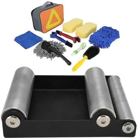 Runfarr Soporte Rueda Moto,Caballete Trasero Delantero Moto,Rodillo de Rueda Delantera Trasera para la mayoría de Bicicletas de Calle