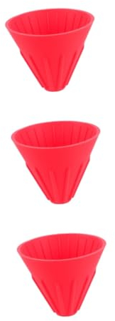 DOITOOL 3pcs Coffee Funnel Coffee Filter Coffee Cone Funnel Coffee Maker Espresso Coffee Cone Dripper Espresso Mugs Large Mouth Food Funnel Coffee Mugs Coffee Set Punch Red Silica Gel