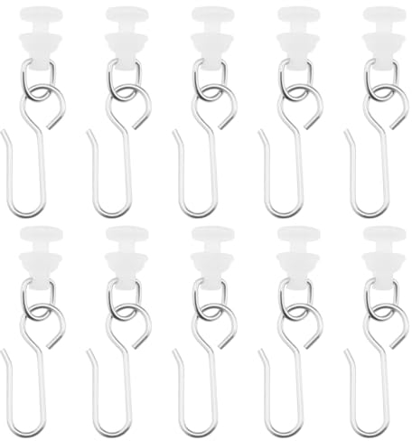 Be In Your Mind 50 Sets Crochets de Planeur Rail de Rideau en Forme de S Crochets de Rail Suspension de Rideau Rouleaux Coulissants pour Rideau de Douche Camping-Car Pendentifs de Lustre Plafond