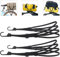 2 Pièces Tendeurs Elastique avec Crochets, étendeur vélo, Sangle élastique Moto, Sangle Bagage, Sangle de Casque, Tendeurs Elastique Noir, Sangle Moto etc.