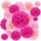BestoFun Set di 16 Pompon in Carta di Seta Rosa, Decorazioni Vintage per Matrimonio, Decorazione per Tavolo, Compleanno, Festa e Party in Giardino