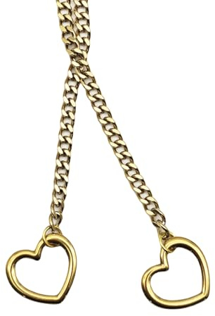 WLVinson Love Shackles Necklace,Herz Kette Heart Slip Chain Damen,Herzkette,Loveshackles,O-Ring-Schlupfkette,Herz Lariat Y Choker Halskette,Handmade Punk Gothic Cuban Necklace für Frauen