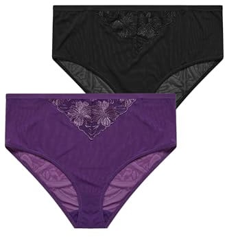 Yourset 2 Pack Curve & Black Floral Lace Briefs - Women's - Plus Size Curve