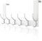 Lorrtta Over Door Hook, Stainless Steel Door Hanger with 12 Hooks - No Drilling, Assembly-Free Over The Door Hanger for Coats, Clothes, Hat, Towel, Jacket - Bedroom Space Saving - White