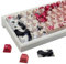 JakeTsai Keycaps,136 Keys Dye Sublimation Cherry Profile Keycaps Side Engraved Transparent Pbt Keycap Set for Cherry MX Switches ASIN/ISO Layout Mechanical Keyboards