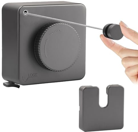 GAESHOW Corde à Linge Rétractable, Extensible Ligne à Laver Murale, Murale Ligne à Laver sans Affaissement avec Câble en Acier de 4,8 M pour Salle de Bain, Buanderie, Balcon, Jardin (Gris)