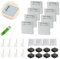 4 PCS Glass & Picture Hanging Kit, Mirror Hanging Kit Without Drilling, 3M Self Adhesive Picture Hooks, Picture Hanging Plates with 8 Traceless Nails & Cushion Pads, for Mounting Photo Shelf