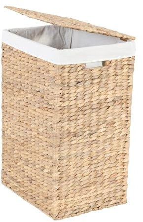 Wäschesammler Wäschekorb 100L Flechtkorb handgefertigt Aufbewahrungskorb Seegras mit waschbarem Baumwoll-Innensack Boho Chic Stil Natur LANA IN620 L