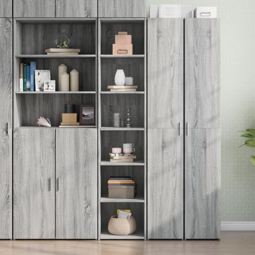 Willood Highboard Grau Sonoma-Eiche 40x41x185 cm Holzwerkstoff