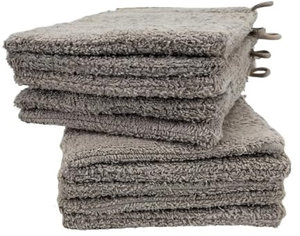 kidparadise Gants de Toilette 14 x 22 cm - Coton - Lot de 10 Gants (Beige)