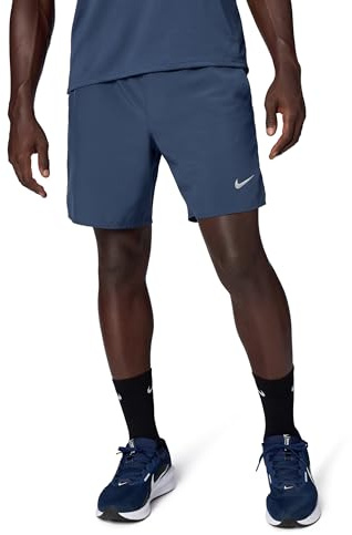Nike Challenger DV9359-437 Dri-Fit Short de Course doublé pour Homme Bleu foncé/argenté réfléchissant Taille M 18 cm
