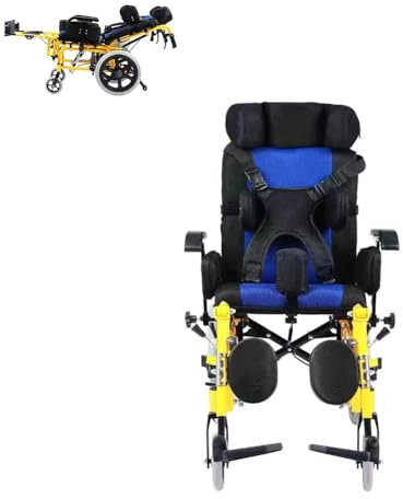 PA-DABAOO Voller Ergonomischer Rollstuhl, Cerebral -Lähmung Für Erwachsene/Kinder -Rollstuhl, Leichter Falten -Lieger -Rollstuhl Mit Verstellbarer Kopfstütze/Sitzposition,Adult styles
