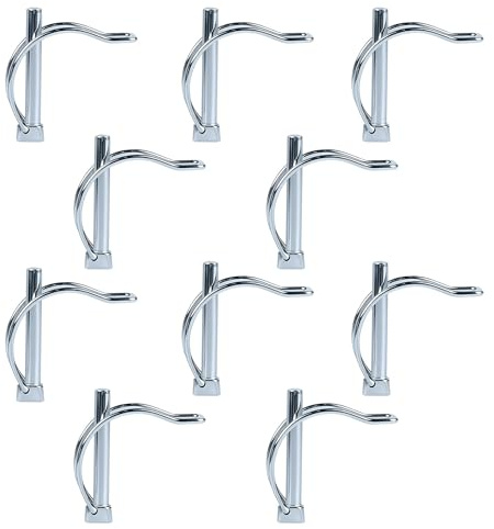 MIGUBIGU 10 Stück Klappsplint D Form, Rohrklappsplinte Klappsplinte 8*60 mm, Rohrklappsplinte mit Rastverschluss, Rohrklappstecker Kohlenstoffstahl Verzinkt