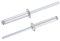 TA-VIGOR 60Pcs 4mm x 25mm Aluminium Blind Rivets, Open End Pop Rivets with Dome Head, Heavy Duty Pull Rivet for Metal Wood Plastic, Indoor Outdoor Fixings