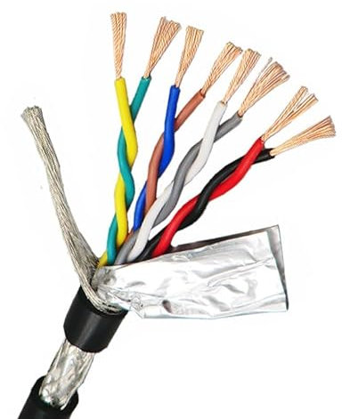 X-baofu Cavo A Doppino Intrecciato X-baofu 0,5mm² 4,6,8 Core con Rame Puro Privo di Ossigeno Libero 485 Cavo di Controllo Sigl 20awg, 5m, 8-Core 0.5mm2