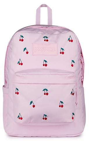 JanSport Superbreak Plus FX Backpack – Work Bag or Laptop Bag with Water Bottle Pocket, Pink Ice Cherry Emb, Rozmiar uniwersalny, Superbreak Plus Fx Backpack