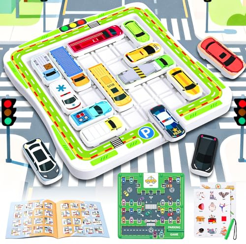 ZXShow Parkspiele Magnetisches Auto-Zahlen-Labyrinth Denken Logik Puzzle Spiele Brettspiele ab 14 Jahre Familienspiel Reisespiel Geduldspiel