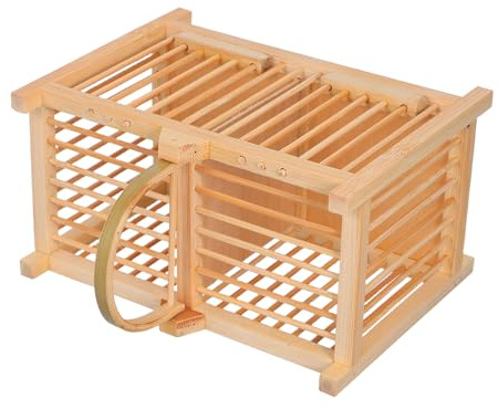 Gadpiparty Hamstertransportbox aus Holz mit Griff Kleintierkäfig für Grillen und Hamster Hängender Insektenkäfig Vintage-käfig für Kleine Haustiere