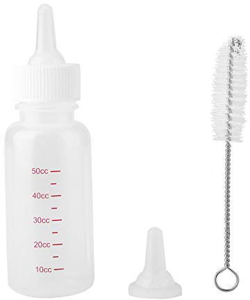 BOROCO Aufzuchtflasche 60 ML Welpen Hunde Milch Fläschchen Katze Nursing Bottle Babyflasche Set mit Ersatz Mini Nippel für Welpen Kätzchen und Andere Haustiere