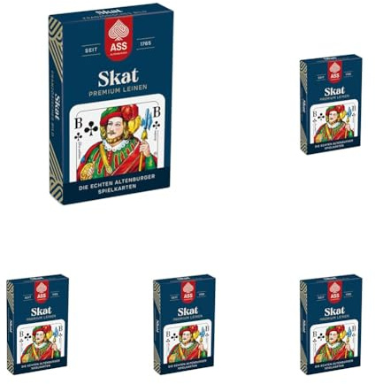 ASS Altenburger FSC Skat Leinen, französisches Bild in Faltschachtel, White (Packung mit 5)