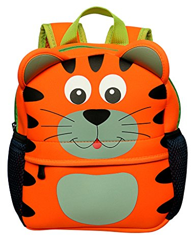 Sumnacon Schulranzen für Kindergarten, niedlicher Rucksack, Giraffe, Figur aus Neopren für Kinder, Grundschule, 33 x 26 x 10 cm (groß, 3-7 Jahre), Orange, S