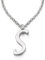 COOLSTEELANDBEYOND Name Initiale Alphabet Buchstaben A bis Z Anhänger Edelstah Halskette für Damen Herren mit 50cm Stahl Seil-Kette - S