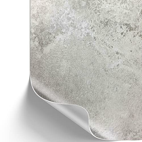 [16,61€/m²] Klebefolie in heller Beton-Optik I inkl. Rakel & eBook mit Profitipps I Selbstklebende Deko Folie für Möbel & Küche – hitzebeständig & abwaschbar I Möbelfolie in grauer Beton Stein-optik