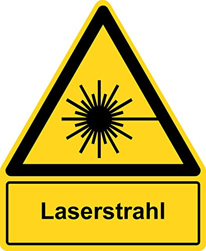 Warnzeichen mit Textfeld - Laserstrahl - Folie selbstklebend - Seitenlänge 20 cm