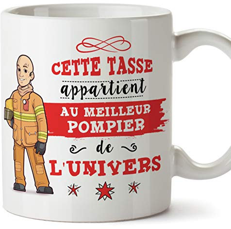 Mugffins Pompière Tasses Originales de café et Petit-déjeuner à Donner Travailleurs Professionnels - Cette Tasse Appartient au Meilleur Pompière de l'univers - Céramique 350 ML