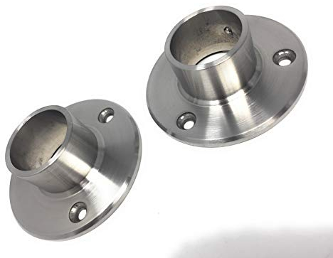 2 Stck Bodenflansch V2A Rohr Geländer Flansch Gartenzaun Edelstahl Balkon VA Wandflansch Rohr Geländer Edelstahl 33,7 v2a 85x30mm sehr massiv